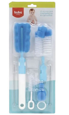 KIT ESCOVA PARA MAMADEIRA , BICO E CANUDO # 7290 - BUBA