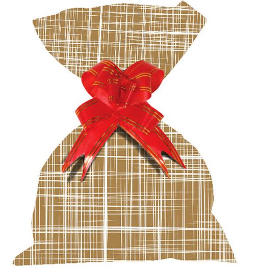 SAQUINHO PARA PRESENTE - 20X29 -  LINHO RUSTICO OURO - 50 UNIDADES
