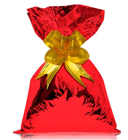 SAQUINHO PARA PRESENTE - VERMELHO - 30X45 - 50 UNIDADES # 1200-702 - GALA PAIS&FILHOS