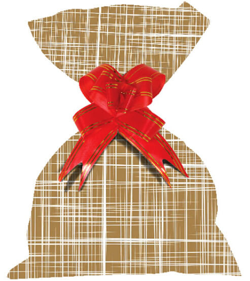 SAQUINHO PARA PRESENTE - LINHO RUSTICO OURO - 25CMX35CM - 50 UNIDADES # 1220-598 - GALA PAIS&FILHOS
