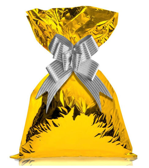 SAQUINHO PARA PRESENTE - OURO - 25CMX35CM - 50 UNIDADES # 1220-704 - GALA PAIS&FILHOS