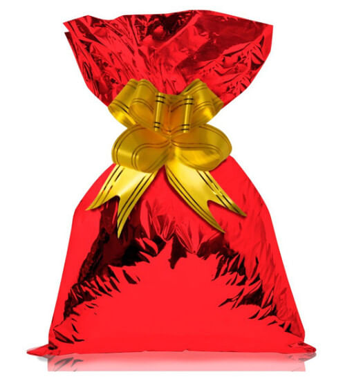 SAQUINHO PARA PRESENTE - 43CMX59CM - VERMELHO - 50 UNIDADES # 1222-702 - GALA  PAIS&FILHOS