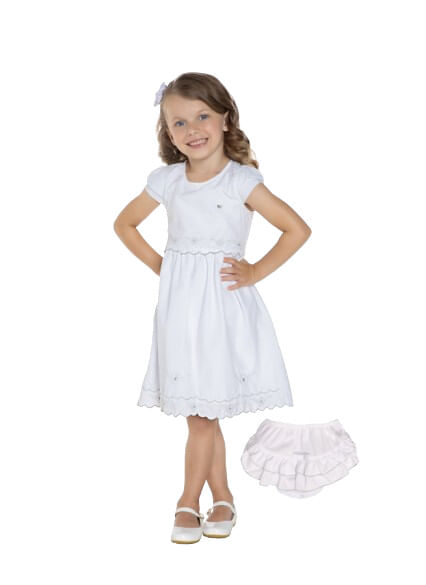 VESTIDO BATIZADO - TAMANHO  1 AO 4 #444759 - ACONCHEGO DO BEBÊ