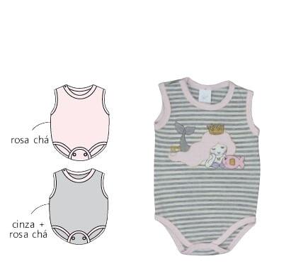 KIT BODY REGATA - 3 UNIDADES - TAMANHO P AO G # 8804K - BICHO MOLHADO