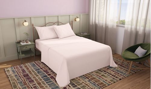 JOGO DE CAMA 100% ALGODÃO - CASAL - MATRIZ - 4 PEÇAS # 0597/598 - LEPPER