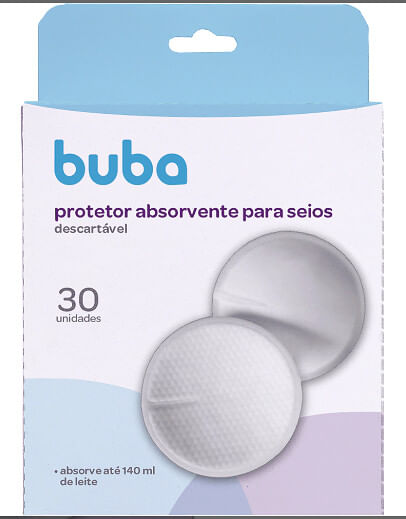 PROTETOR ABSORVENTE DESCARTÁVEL PARA SEIOS - 30 UNIDADES # 18539 - BUBA