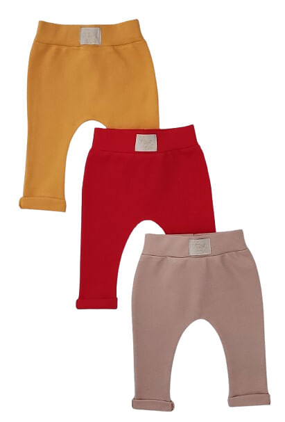 KIT CULOTE SARUEL SEM PÉ - 3 UNIDADES - TAMANHO RN AO G #40.109 - ROSA BEBÊ