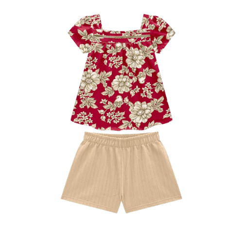 CONJUNTO - INFANTIL -  FEMININO - TAMANHO 4 AO 8 # 2000537 - MILON
