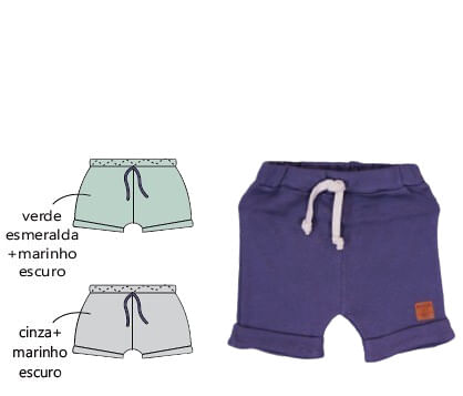 KIT SHORTS - 3 UNIDADES - TAMANHO P AO G # 8846K - BICHO MOLHADO
