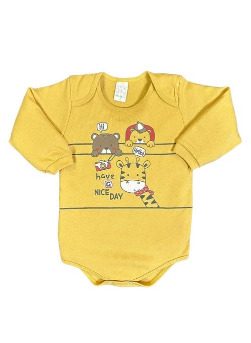 KIT BODY MANGA LONGA - MASCULINO - 3 UNIDADES - TAMANHO 1 AO 3 #8589 - PETUTINHA