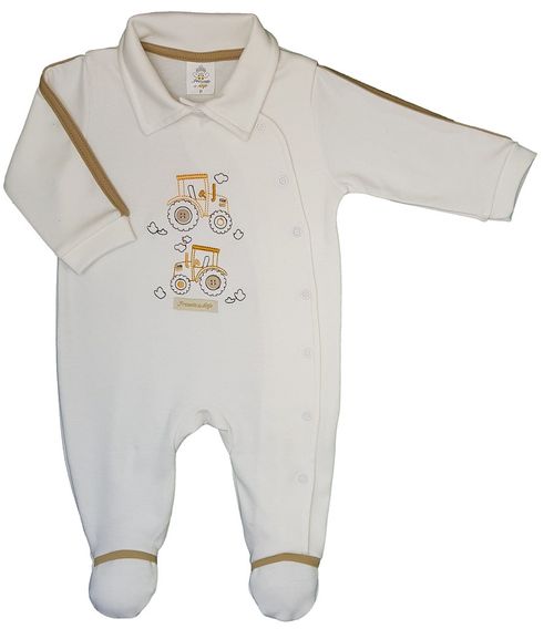 MACACÃO LONGO - TRATOR - TAMANHO RN AO M #25964 - PRESENTE DE ANJO