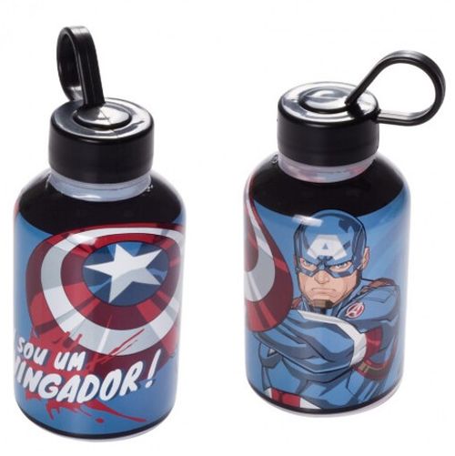 GARRAFA CILINDRICA CAPITÃO AMERICA  - 280ML # 13443 - PLASUTIL