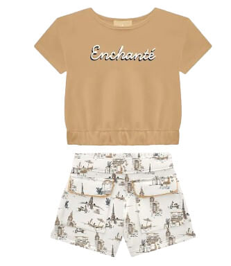 CONJUNTO  INFANTIL- FEMININO - TAMANHO 4 AO 8 # 2000564 - MILON