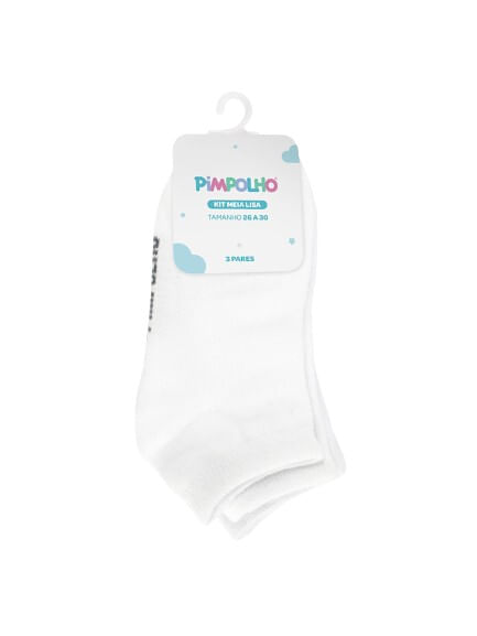 KIT MEIA LISA - 3 PARES  - TAMANHO 26 A 30 # 0008485 - PIMPOLHO
