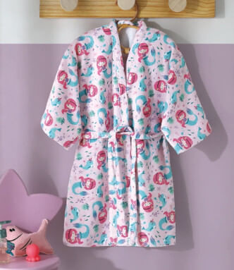 ROUPÃO FELPUDO INFANTIL - MINI MERMAID -TAMANHO G # 30009555 - DOHLER