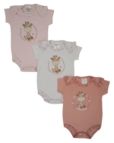 KIT BODY  MANGA CURTA - 3 UNIDADES - TAMANHO RN AO G # 4522N - KORTE REKORTE