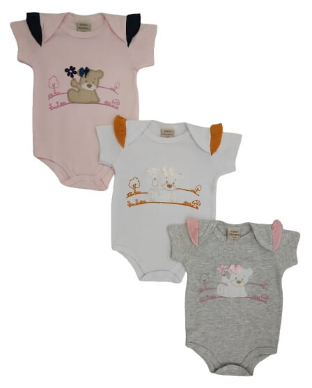 KIT BODY  MANGA CURTA - 3 UNIDADES - TAMANHO RN AO G # 4530N - KORTE REKORTE