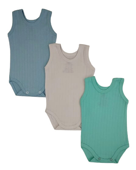 KIT BODY REGATA - 3 UNIDADES - TAMANHO P AO G # 43913 - POP CUTE
