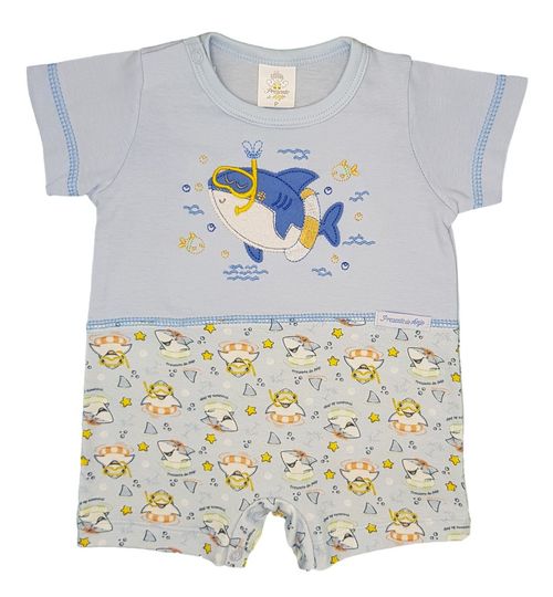MACACÃO CURTO - TUBARÃO - TAMANHO P AO G #25943 - PRESENTE DE ANJO