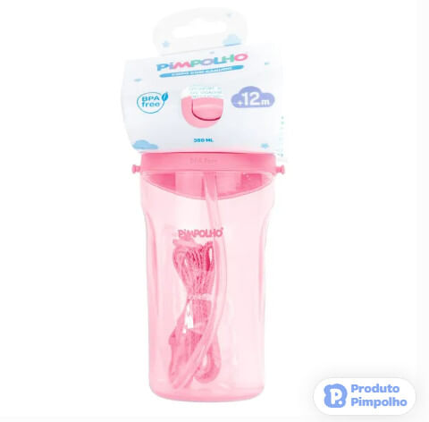 COPO INCLINADO COM CANUDO 380ML # 000967/3/4/5 - PIMPOLHO