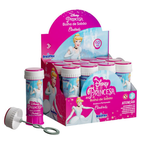 BOLHA DE SABÃO COM JOGO CINDERELA- 60ML  - 12 UNIDADES # 834931 - GALA PAIS&FILHOS