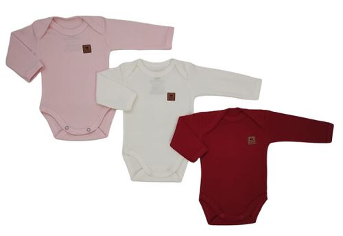 KIT BODY MANGA LONGA - 3 UNIDADES - TAMANHO RN AO G # 132369 - BABY BEST
