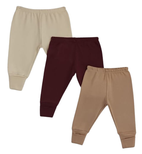 KIT CULOTE PÉ REVERSÍVEL - 3 UNIDADES - TAMANHO RN AO G # 432356 - BABY BEST