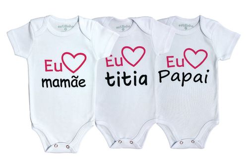 KIT BODY MANGA CURTA - 3 UNIDADES - TAMANHO RN AO G # 0402087 - ESTILINHO