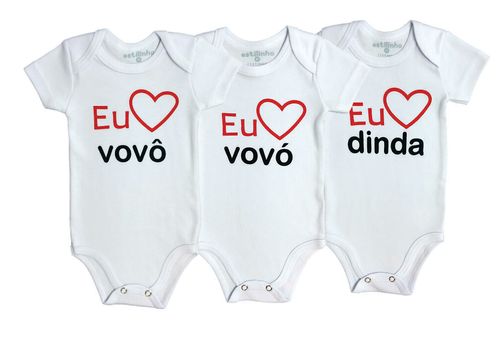 KIT BODY MANGA CURTA - 3 UNIDADES - TAMANHO RN AO G # 0402088 - ESTILINHO