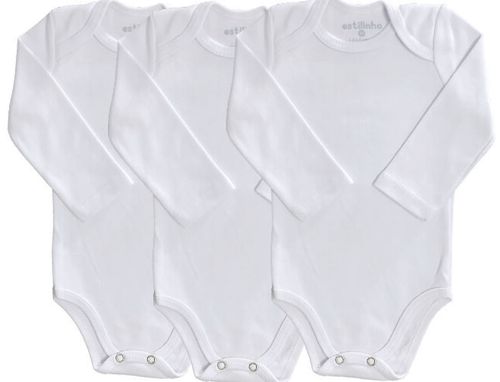 KIT BODY MANGA LONGA - 3 UNIDADES - TAMANHO RN AO G # 0403074 - ESTILINHO