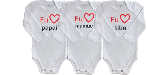 KIT BODY MANGA LONGA- 3 UNIDADES - TAMANHO RN AO G # 0403087 - ESTILINHO