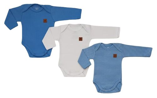 KIT BODY MANGA LONGA - 3 UNIDADES - TAMANHO RN AO G # 131383 - BABY BEST