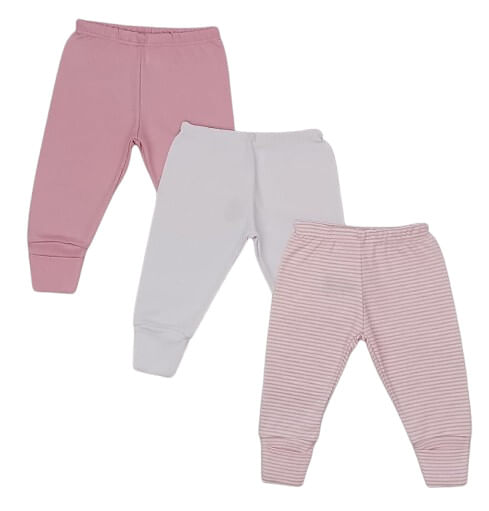 KIT CULOTE PÉ REVERSÍVEL- 3 UNIDADES - TAMANHO RN AO G # 432384 - BABY BEST