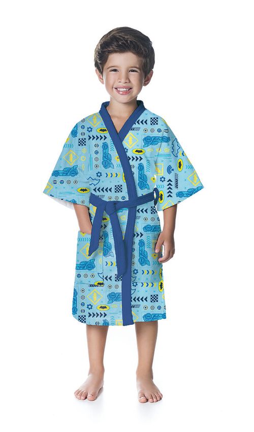 ROUPÃO AVELUDADO INFANTIL - QUIMONO - BATWHEELS - TAMANHO 2 A 7 ANOS # 073730 - LEPPER