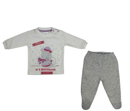 CONJUNTO PIJAMA BLUSA MANGA LONGA + CALÇA - TAMANHO RN AO XG #  8999K - BICHO MOLHADO