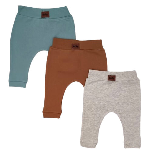 KIT CULOTE SARUEL SEM PÉ - 3 UNIDADES - TAMANHO RN AO G # 10.134 - AZUL BEBÊ