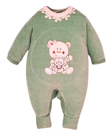 MACACÃO LONGO PLUSH PÉ REVERSÍVEL - TAMANHO RN AO M # 30.152 - FAZENDO GRAÇA