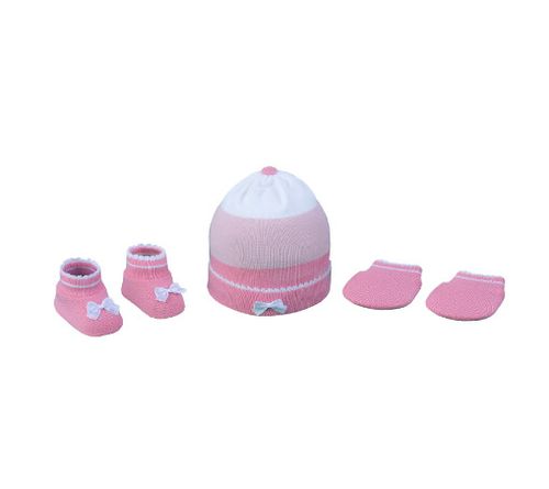 KIT GORRO, LUVA E SAPATO - FEMININO - TAMANHO RN # 0006214E - PIMPOLHO
