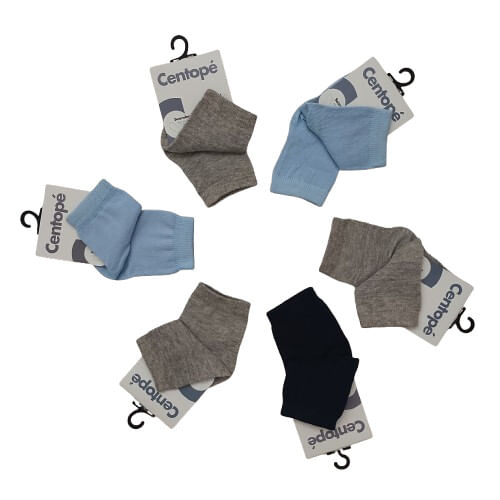 KIT MEIA INFANTIL - 6 PARES - TAMANHO BB #00042/K0942 - CENTOPE