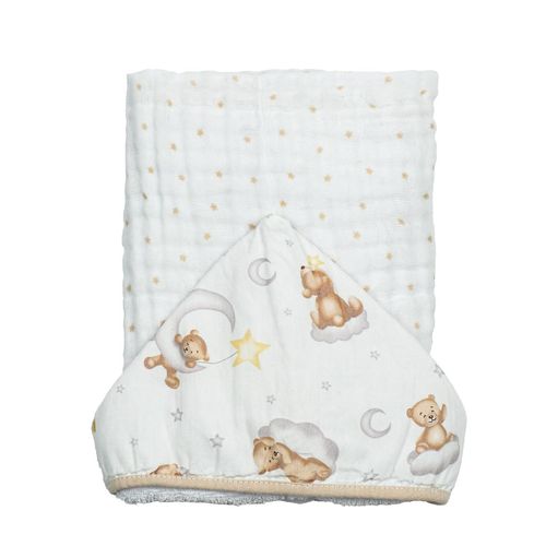 TOALHA DE BANHO SOFT COM CAPUZ DE CENTRO # 76120 - BUBLIM
