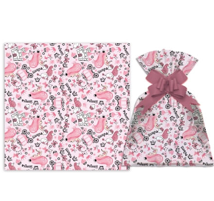 SAQUINHO PARA PRESENTE - PRINCESA TEEN - 35x53  - 50 UNIDADES #1221-273 -  GALA PAIS & FILHOS