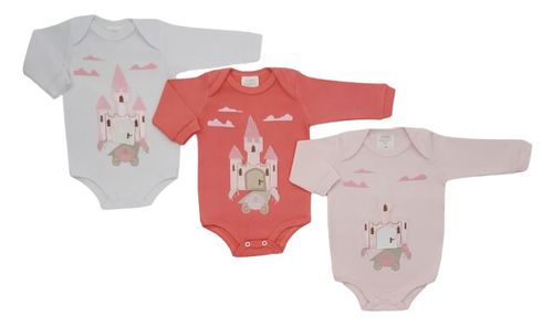 KIT BODY MANGA LONGA  - 3 UNIDADES - TAMANHO RN AO G # 4638N - KORTE REKORTE
