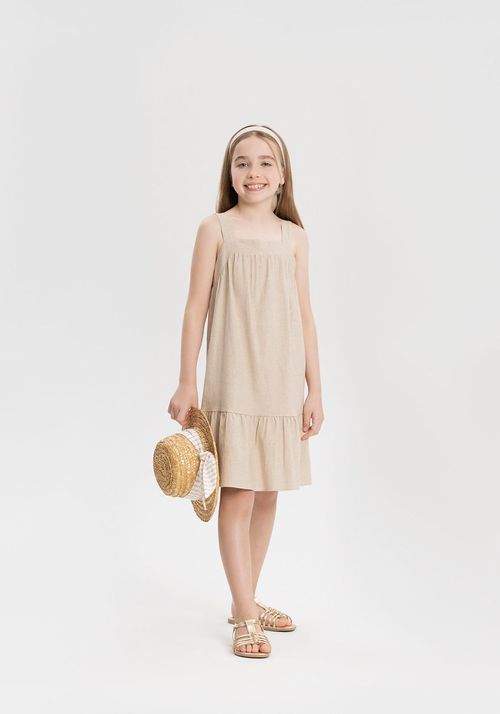VESTIDO INFANTIL - FEMININO TECIDO LINHO - TAMANHO 12 AO 16 # A0151 -  LUNENDER ALAKAZOO