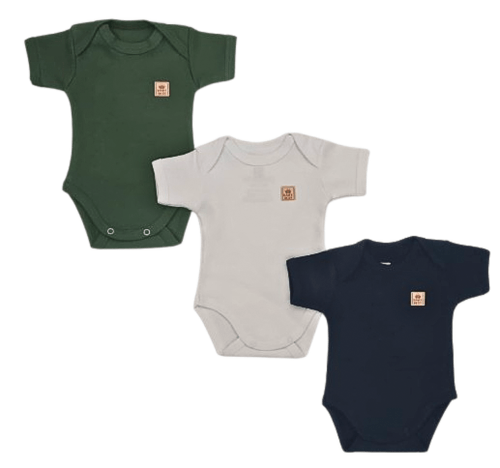 KIT BBODY MANGA CURTA - 3 UNIDADES - TAMANHO RN AO G #231394 - BABY BEST