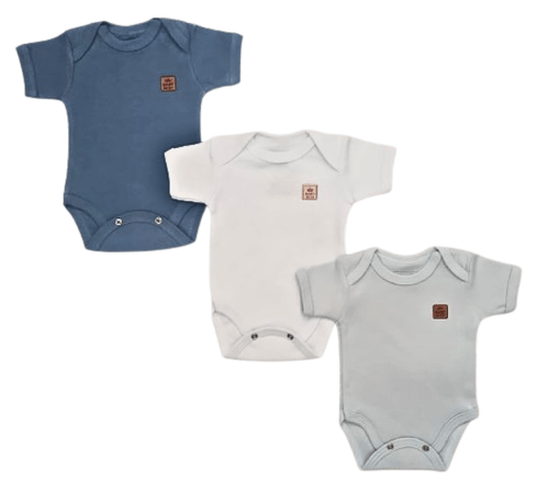 KIT BODY MANGA CURTA - 3 UNIDADES - TAMANHO RN AO G #231406 - BABY BEST