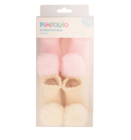 KIT MEIA FESTA - FEMININO - 2 PARES-TAMANHO RN # 0301139 - PIMPOLHO