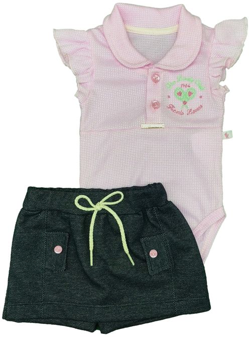 CONJUNTO BODY MANGA CURTA E SHORTS - TÊNIS - TAMANHO P AO G # 26196 - PRESENTE DE ANJO