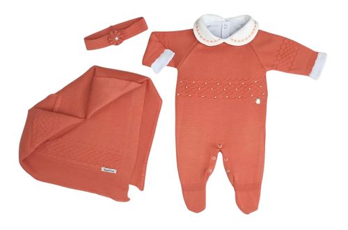 SAÍDA DE MATERNIDADE - ESTHER - 4 PEÇAS - TAMANHO P #330 - TAMINE BABY