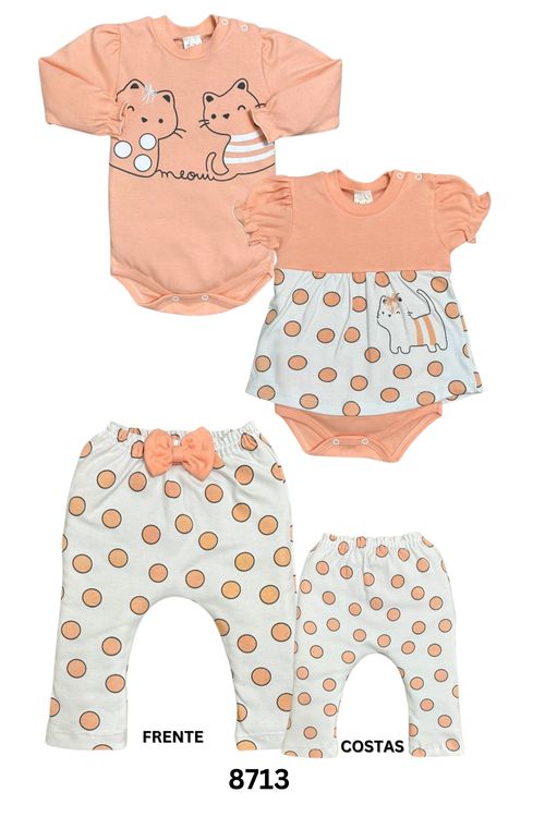 KIT BODY+ CULOTE - FEMININO - 3  PEÇAS - TAMANHO P AO EX # 8713 - PETUTINHA