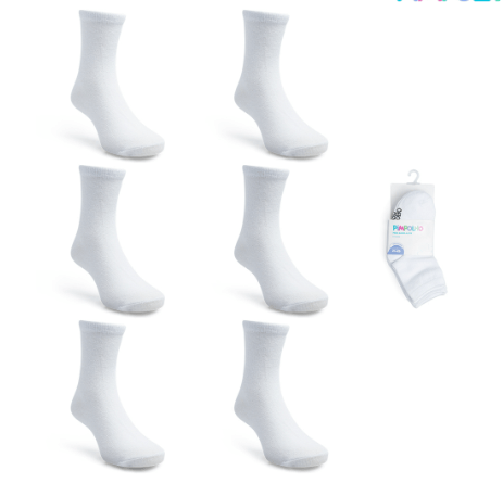 KIT MEIA CANO ALTO-  6 PARES - TAMANHO 21 AO 25 # 0301379 - PIMPOLHO